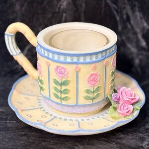 A. RICHESCO CORPORATION Floral Teapot Votive Candle Holder